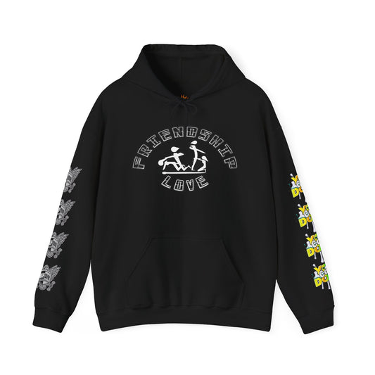 Adult Humor Unisex Hoodie with Motivational Messages 'You can do it', 'MUF DVR', 'Love and friendship'