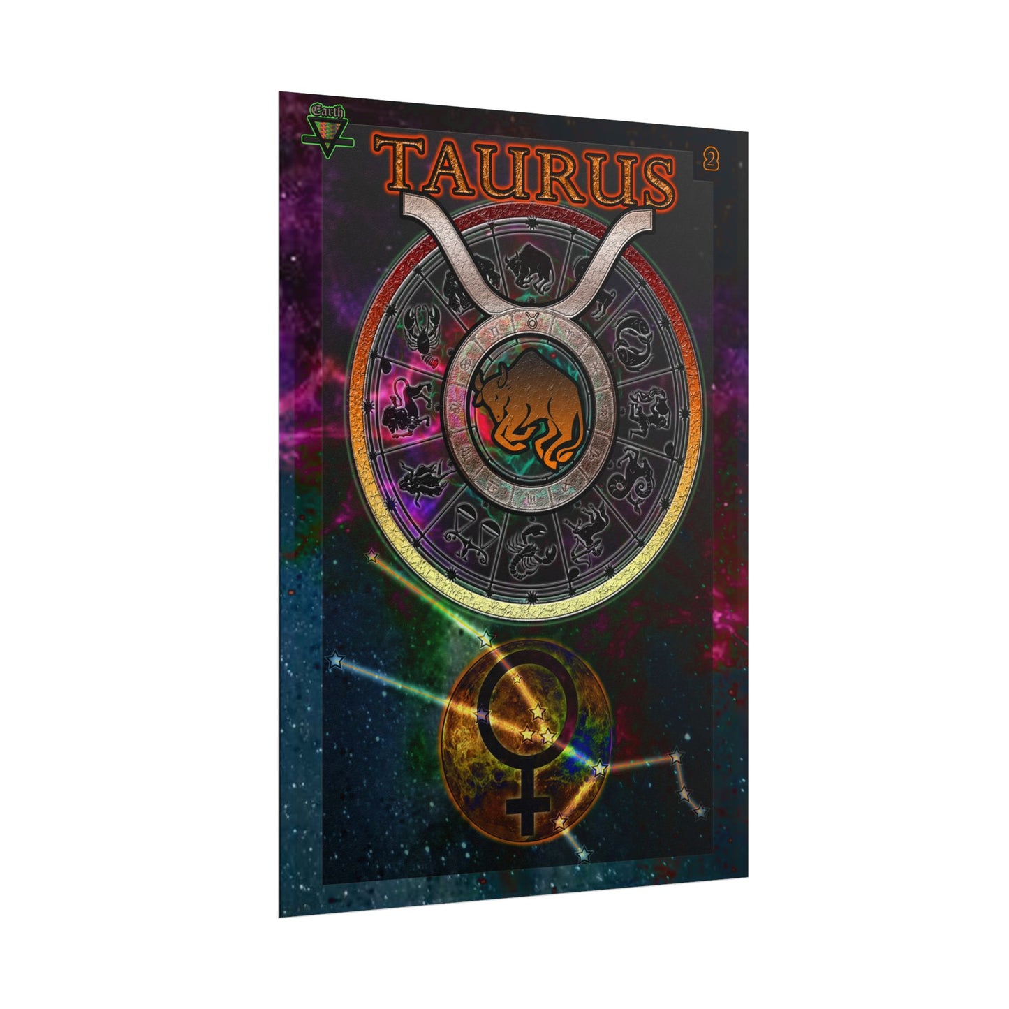Taurus Zodiac Rolled Posters, Astrological Decor, Astrology Gift, Wall Art Prints, Horoscope Decor, Zodiac Sign Art