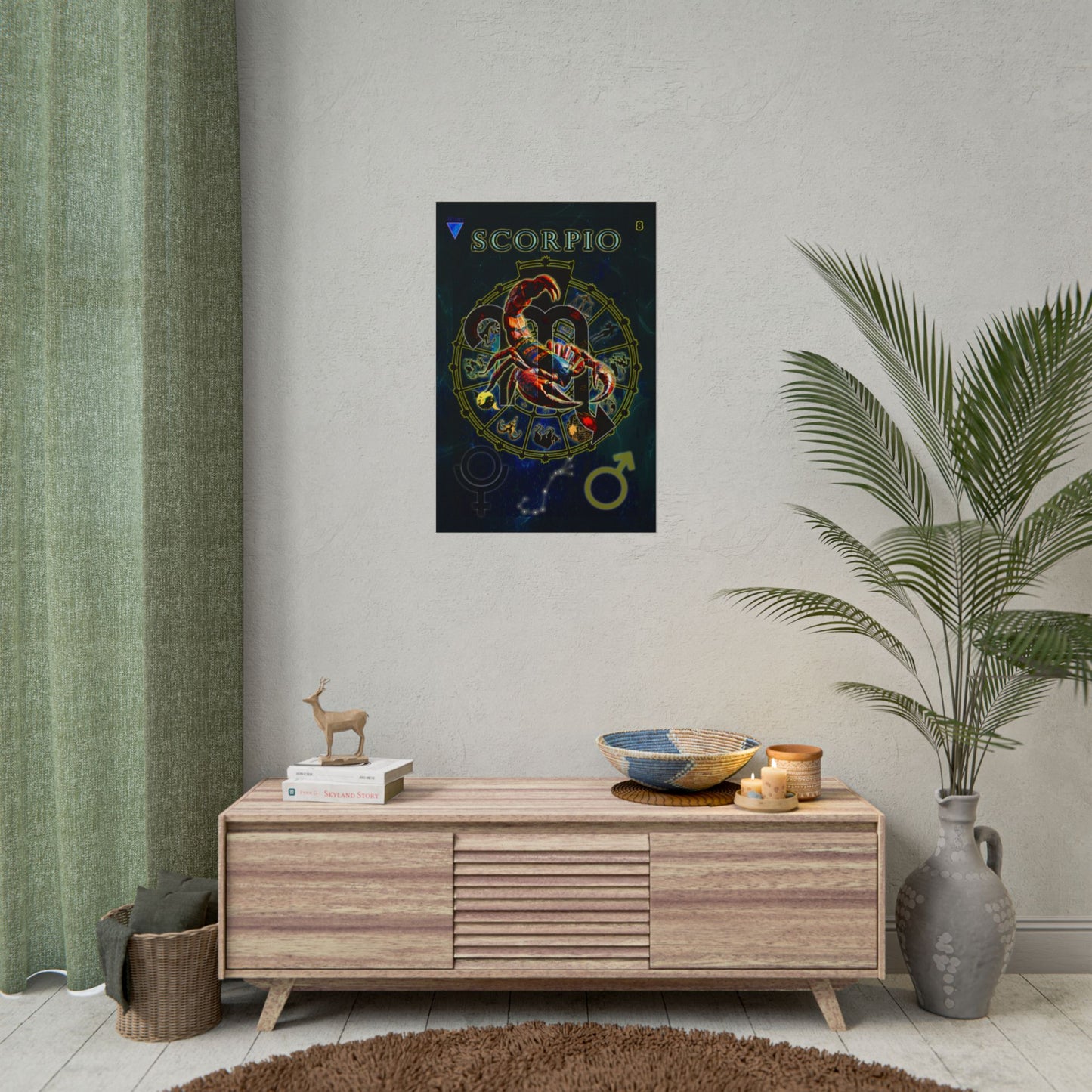 Scorpio Zodiac Rolled Posters - Astrological Wall Art, Horoscope Decor, Aries Gifts, Celestial Art Prints, Astrology Home Decor