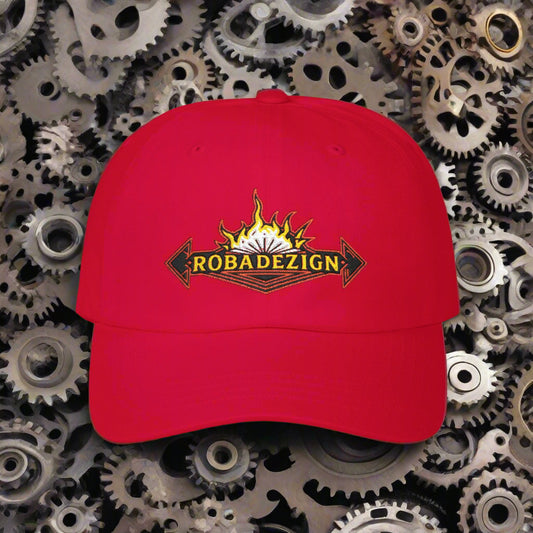 Vibrant "ROBADEZIGN" Logo Cap with Fiery Design