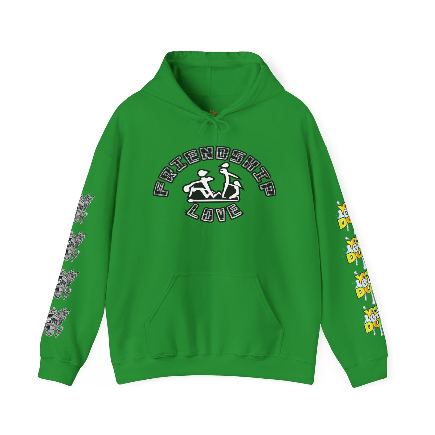 Adult Humor Unisex Hoodie with Motivational Messages 'You can do it', 'MUF DVR', 'Love and friendship'