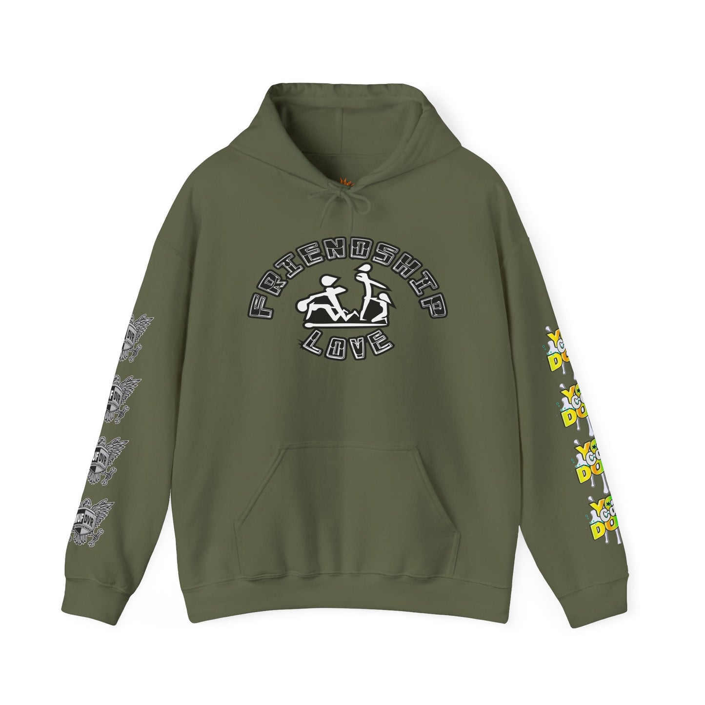 Adult Humor Unisex Hoodie with Motivational Messages 'You can do it', 'MUF DVR', 'Love and friendship'