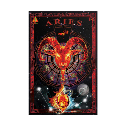 Aries Zodiac Rolled Poster, Astrology Wall Art, Horoscope Decor, Gift for Astrology Lovers, Celestial Home Decor